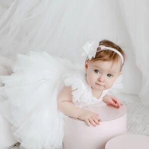 BRAND NEW baby teter warm baptism wedding flower girl lace tulle dress size 9M